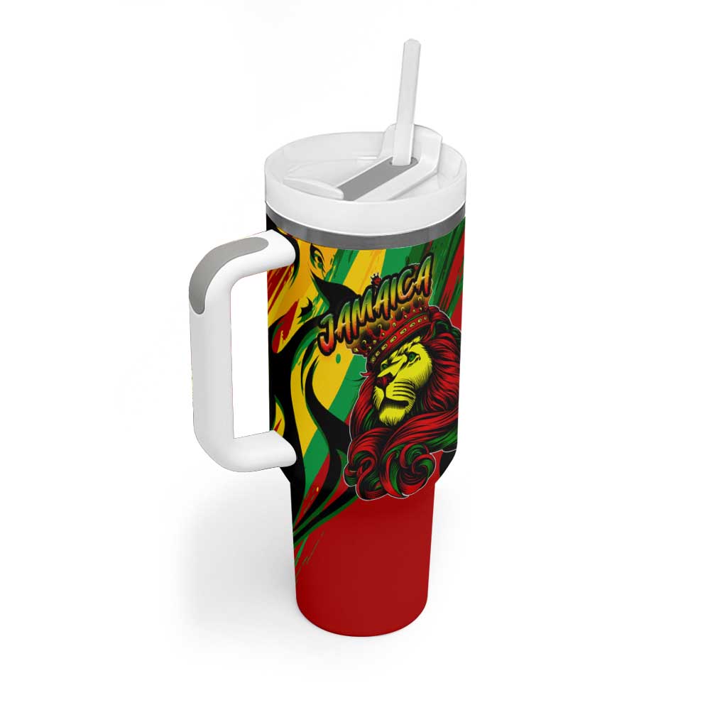 Jamaica Lion Tumbler With Handle Coat Of Arms Rastafarianism