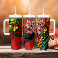 Jamaica Lion Tumbler With Handle Coat Of Arms Rastafarianism