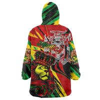 Jamaica Lion Wearable Blanket Hoodie Coat Of Arms Rastafarianism