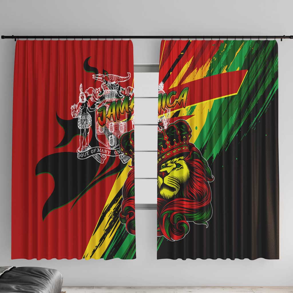 Jamaica Lion Window Curtain Coat Of Arms Rastafarianism