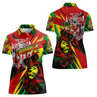 Jamaica Lion Women Polo Shirt Coat Of Arms Rastafarianism