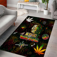 King Of Reggae Area Rug Legend Bob Peace and Love