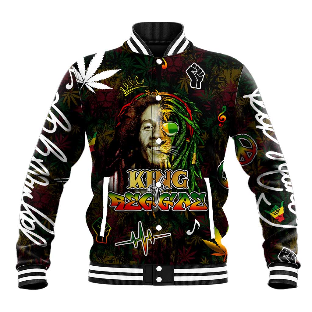 King Of Reggae Baseball Jacket Legend Bob Peace and Love