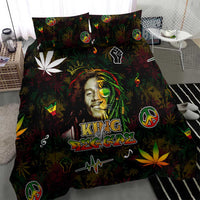 King Of Reggae Bedding Set Legend Bob Peace and Love