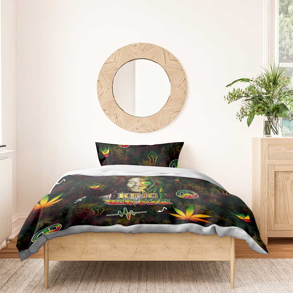 King Of Reggae Bedding Set Legend Bob Peace and Love