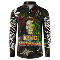 King Of Reggae Button Sweatshirt Legend Bob Peace and Love
