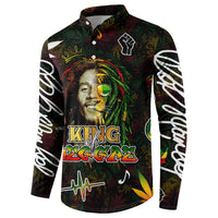 King Of Reggae Button Sweatshirt Legend Bob Peace and Love