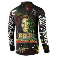 King Of Reggae Button Sweatshirt Legend Bob Peace and Love