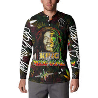 King Of Reggae Button Sweatshirt Legend Bob Peace and Love