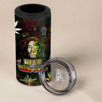 King Of Reggae 4 in 1 Can Cooler Tumbler Legend Bob Peace and Love