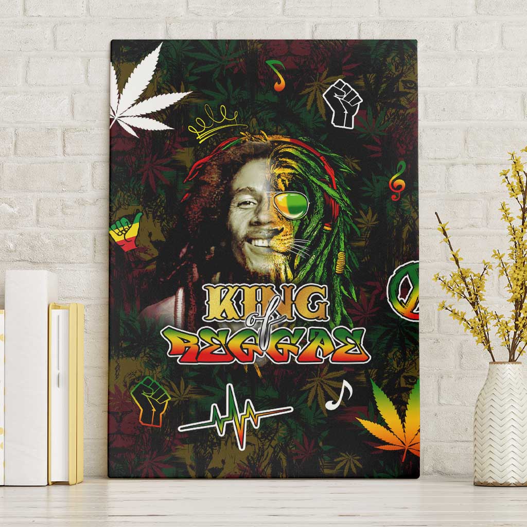 King Of Reggae Canvas Wall Art Legend Bob Peace and Love