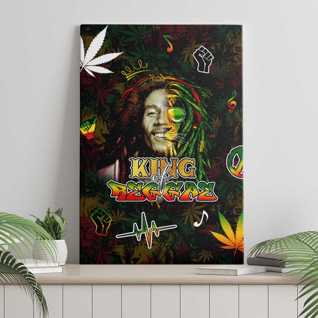 King Of Reggae Canvas Wall Art Legend Bob Peace and Love