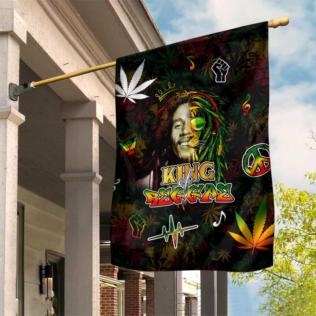 King Of Reggae Garden Flag Legend Bob Peace and Love