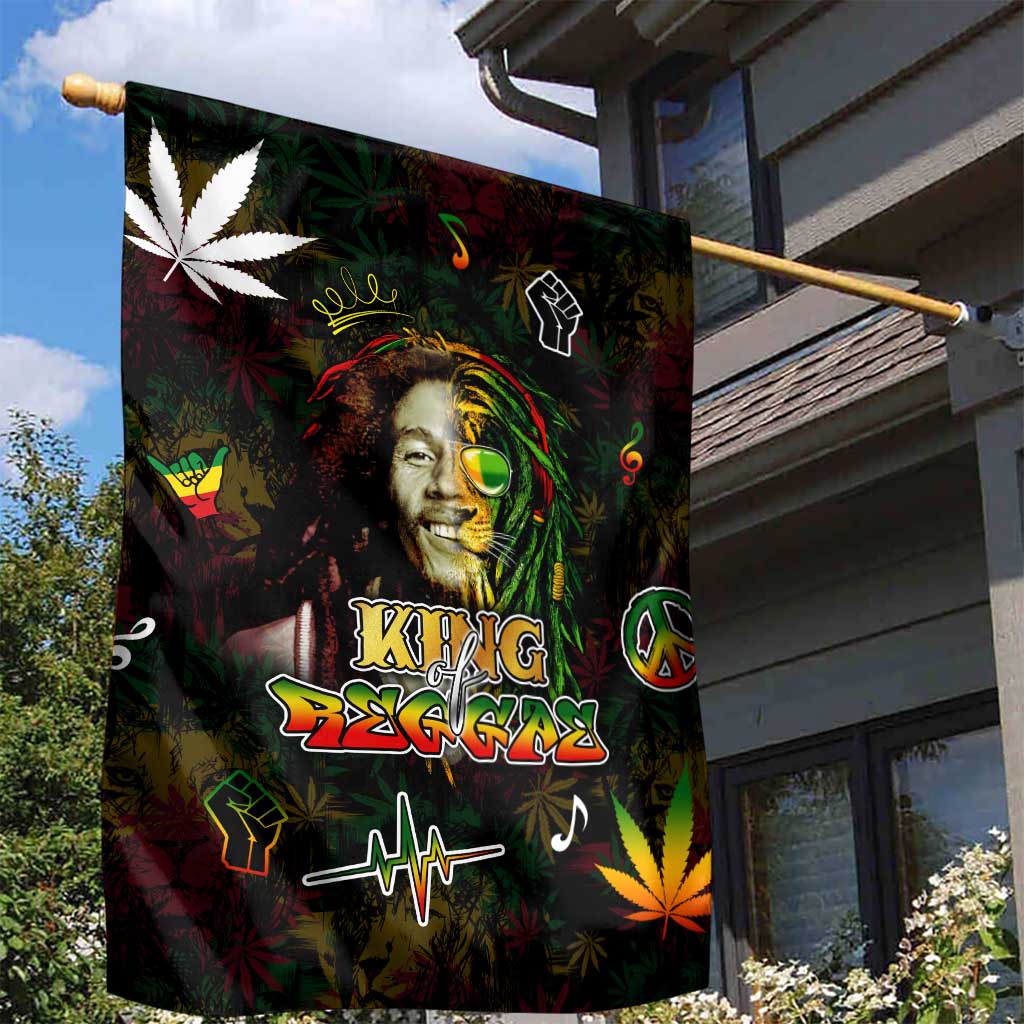 King Of Reggae Garden Flag Legend Bob Peace and Love