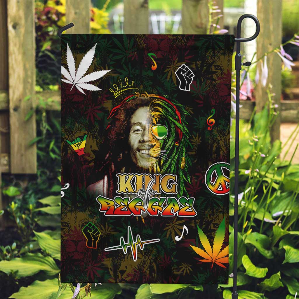 King Of Reggae Garden Flag Legend Bob Peace and Love