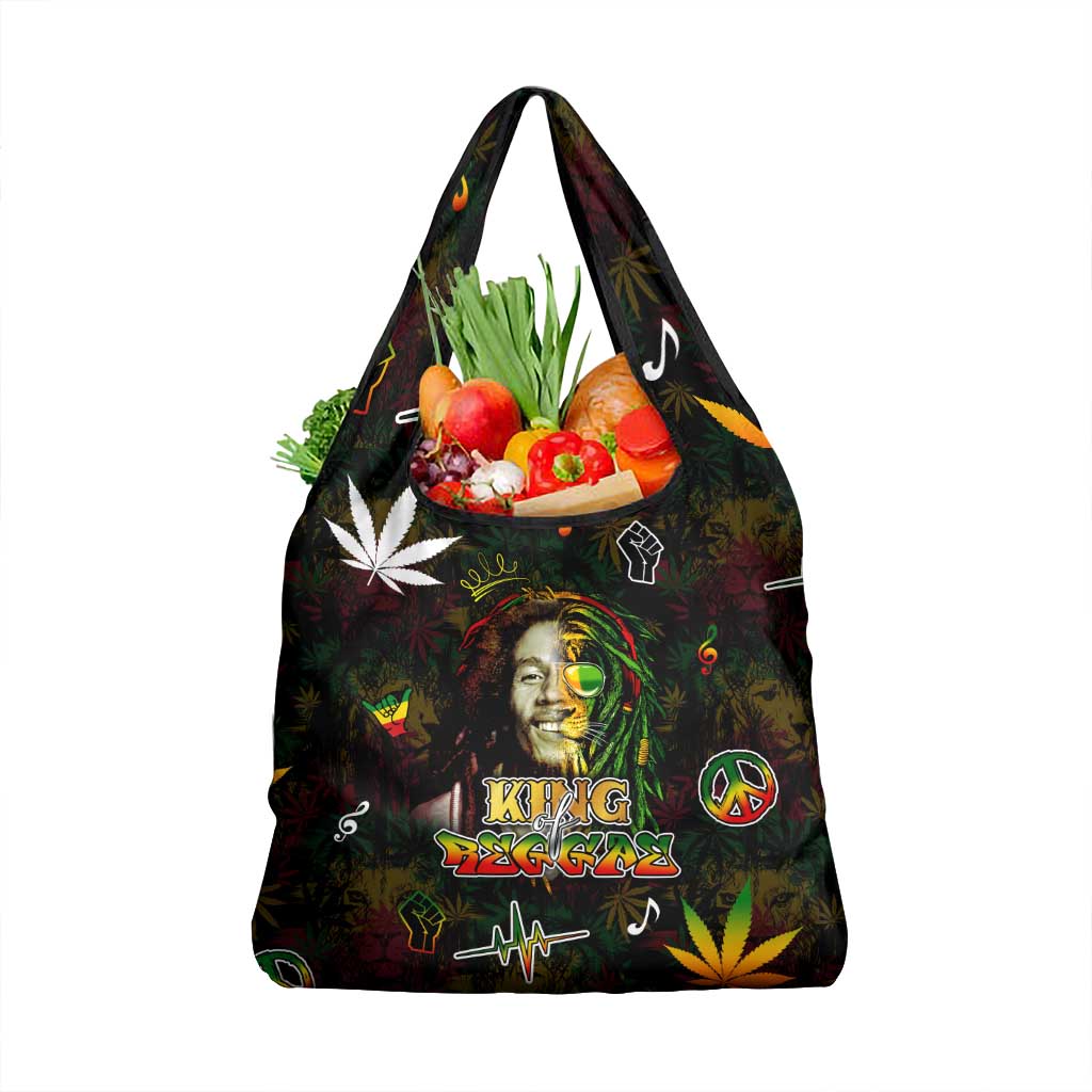 King Of Reggae Grocery Bag Legend Bob Peace and Love