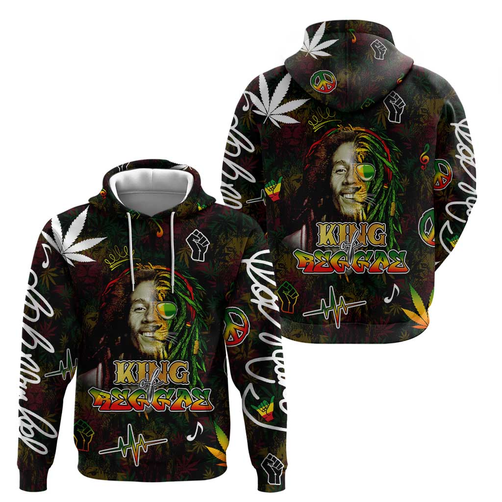 King Of Reggae Hoodie Legend Bob Peace and Love