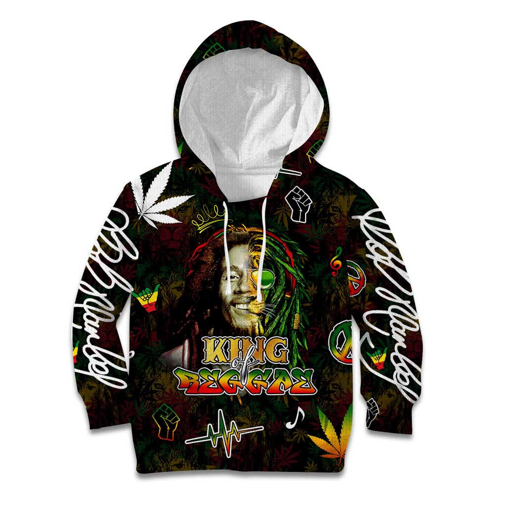 King Of Reggae Kid Hoodie Legend Bob Peace and Love