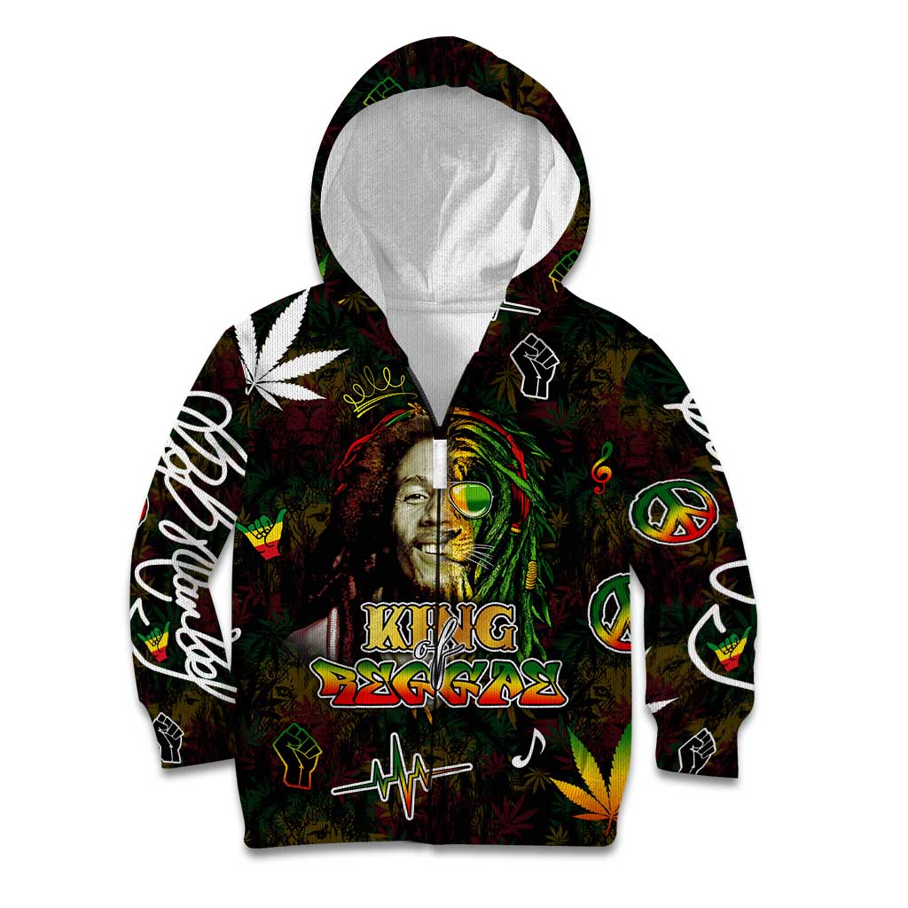 King Of Reggae Kid Hoodie Legend Bob Peace and Love