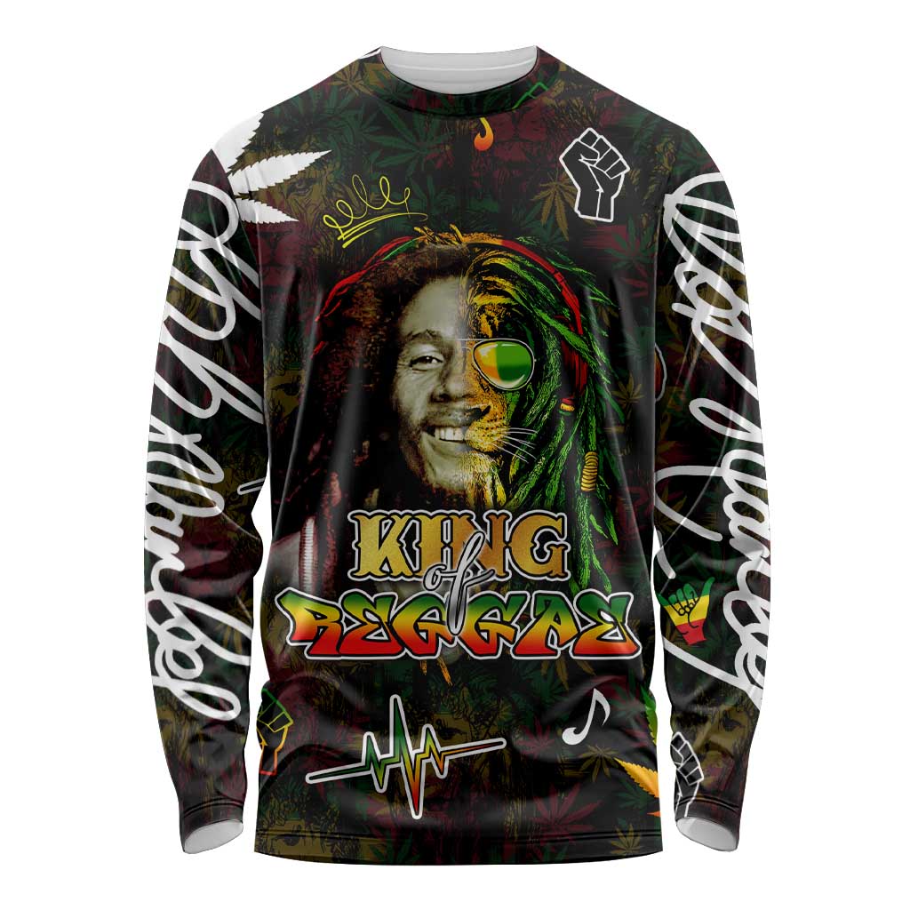King Of Reggae Long Sleeve Shirt Legend Bob Peace and Love