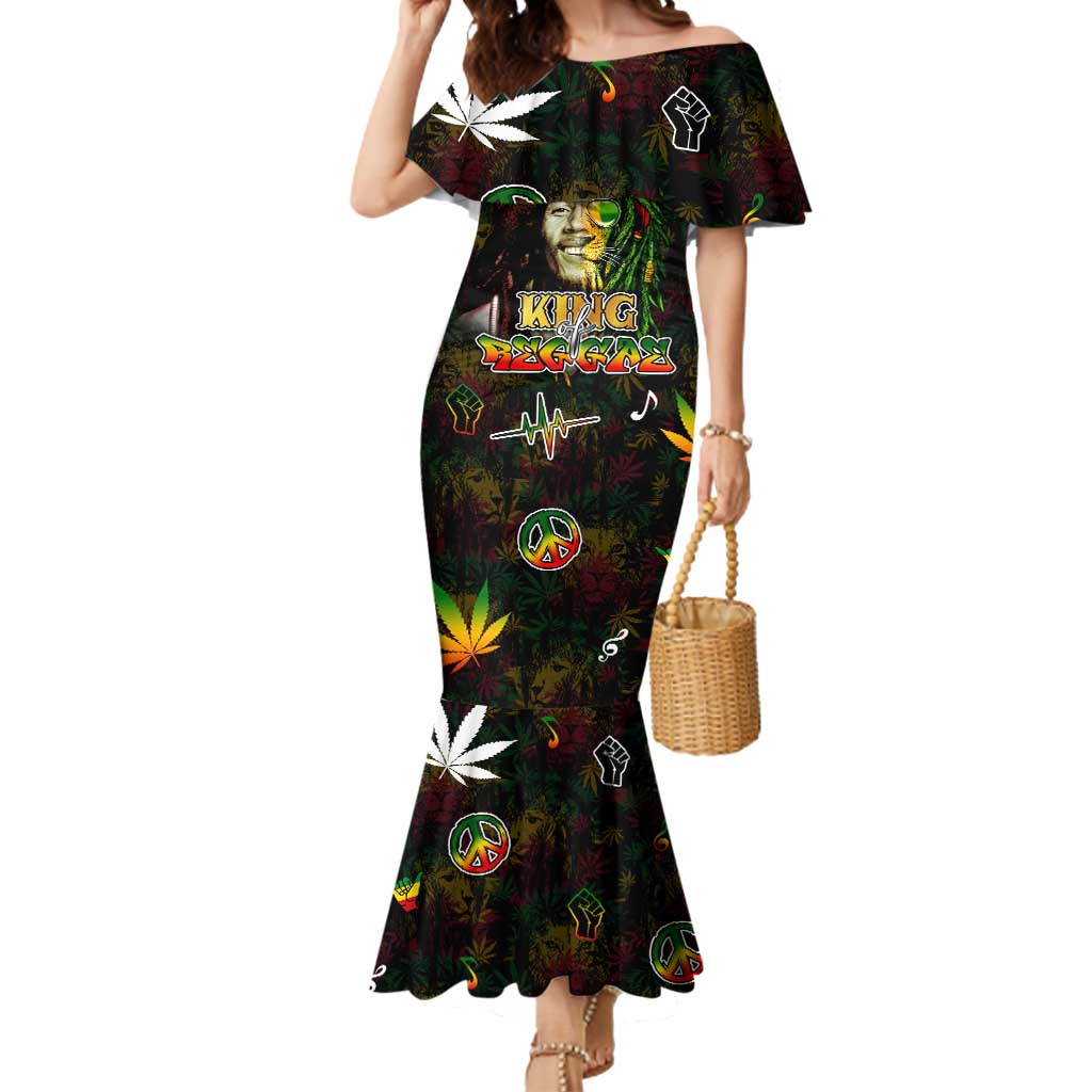 King Of Reggae Mermaid Dress Legend Bob Peace and Love