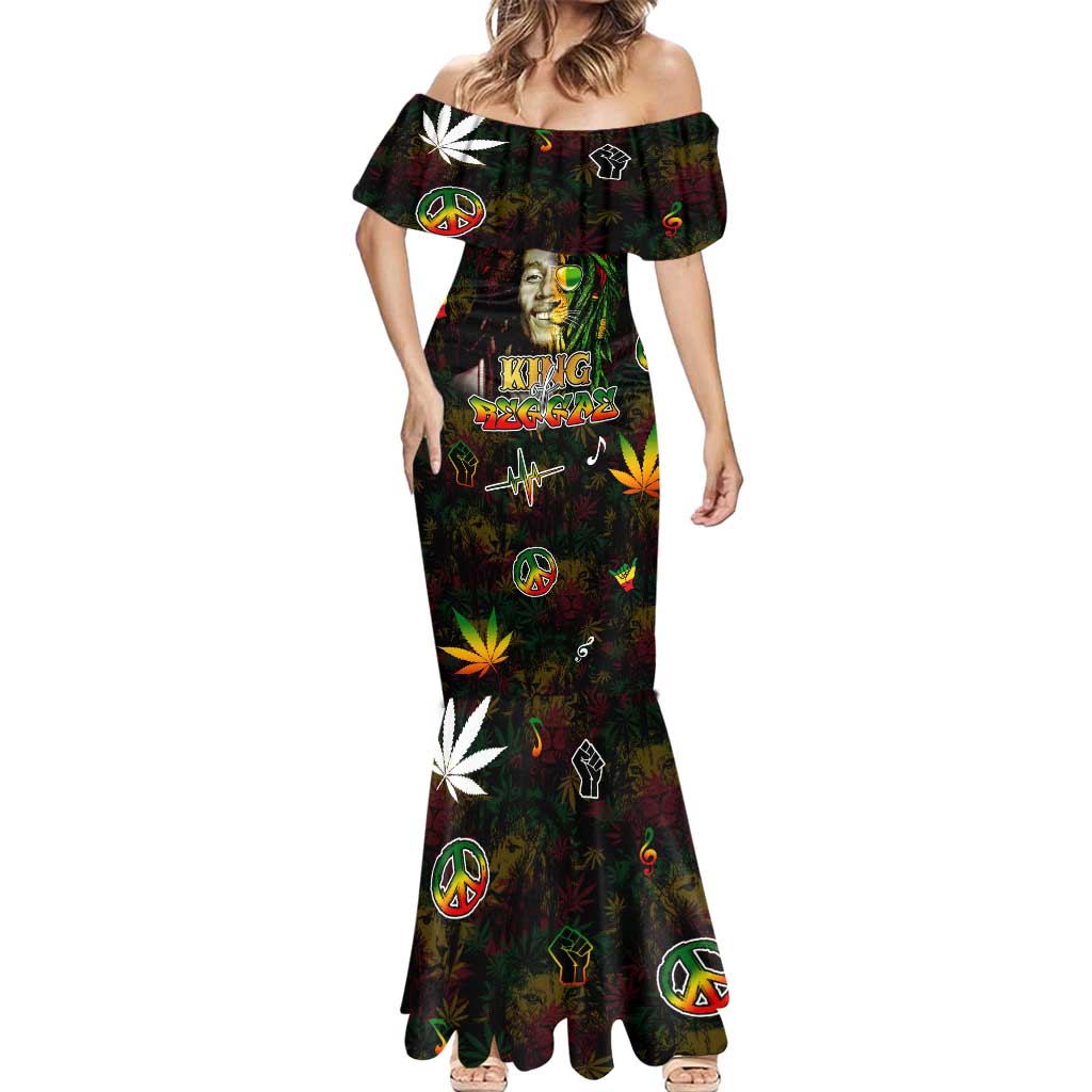 King Of Reggae Mermaid Dress Legend Bob Peace and Love