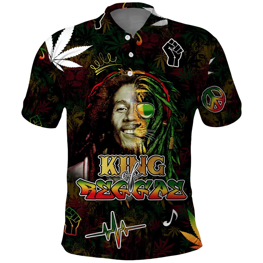 King Of Reggae Polo Shirt Legend Bob Peace and Love