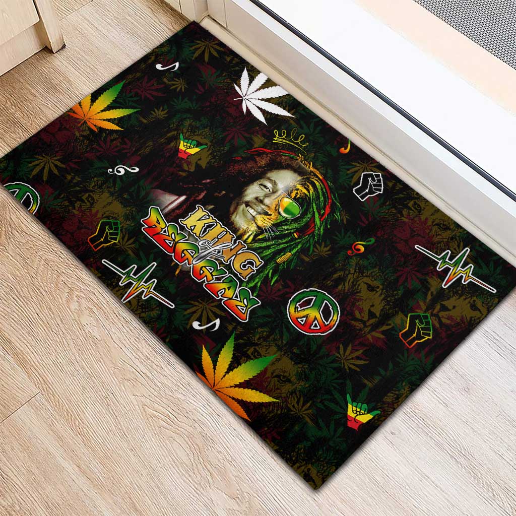 King Of Reggae Rubber Doormat Legend Bob Peace and Love
