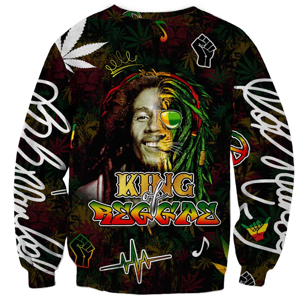 King Of Reggae Sweatshirt Legend Bob Peace and Love