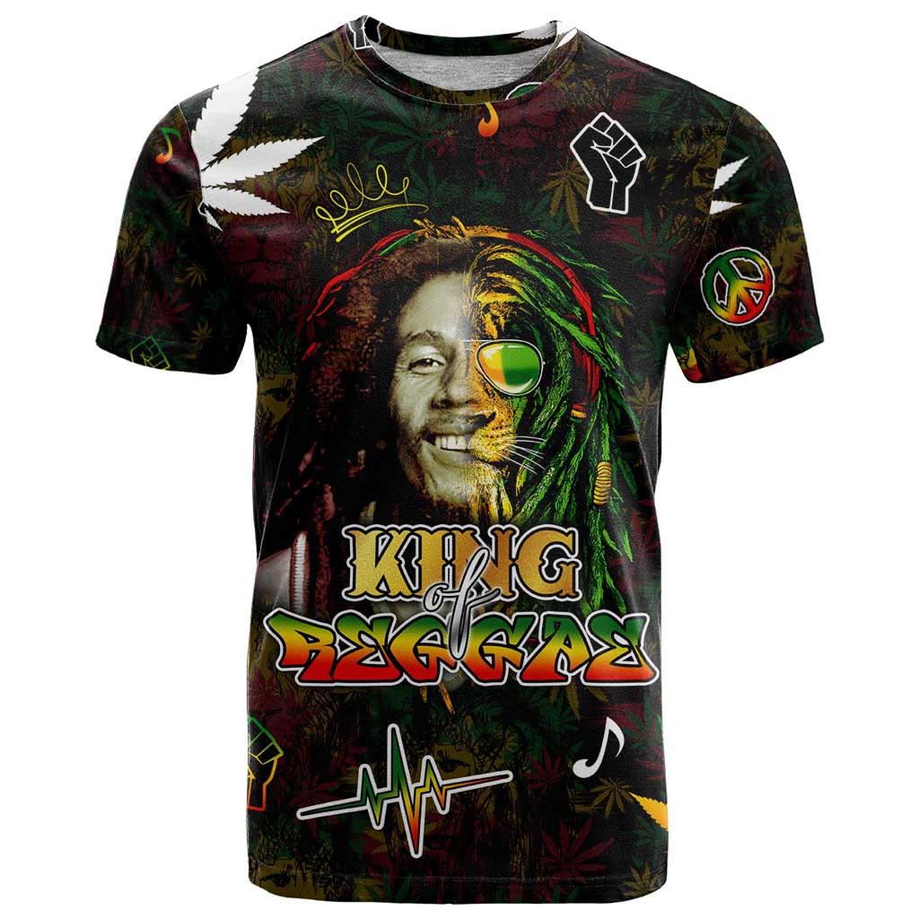 King Of Reggae T Shirt Legend Bob Peace and Love