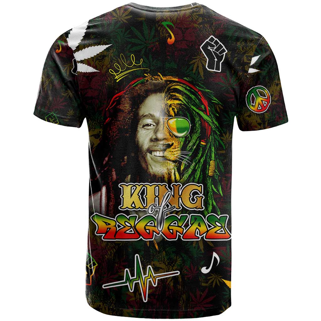 King Of Reggae T Shirt Legend Bob Peace and Love