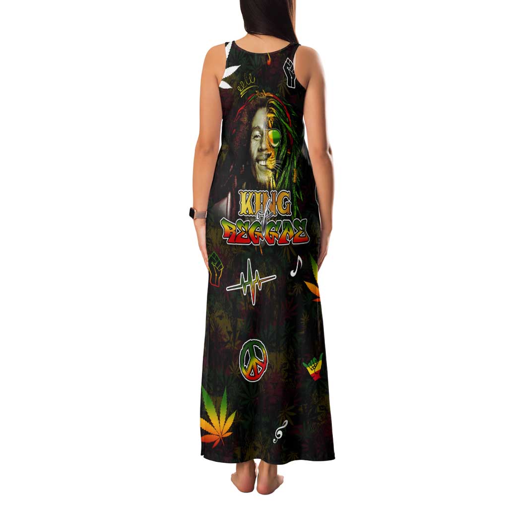 King Of Reggae Tank Maxi Dress Legend Bob Peace and Love