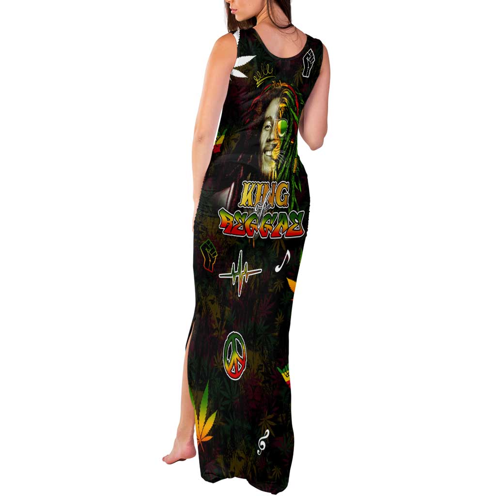 King Of Reggae Tank Maxi Dress Legend Bob Peace and Love
