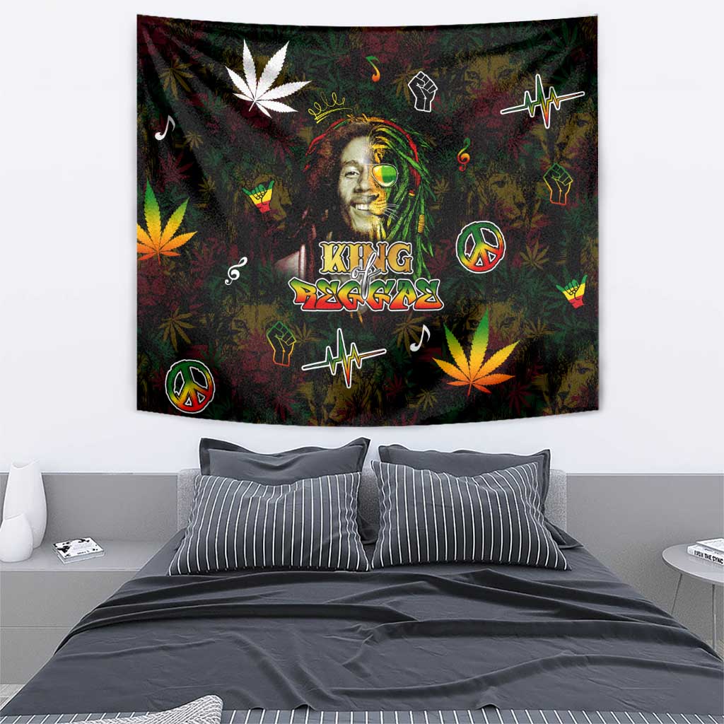 King Of Reggae Tapestry Legend Bob Peace and Love