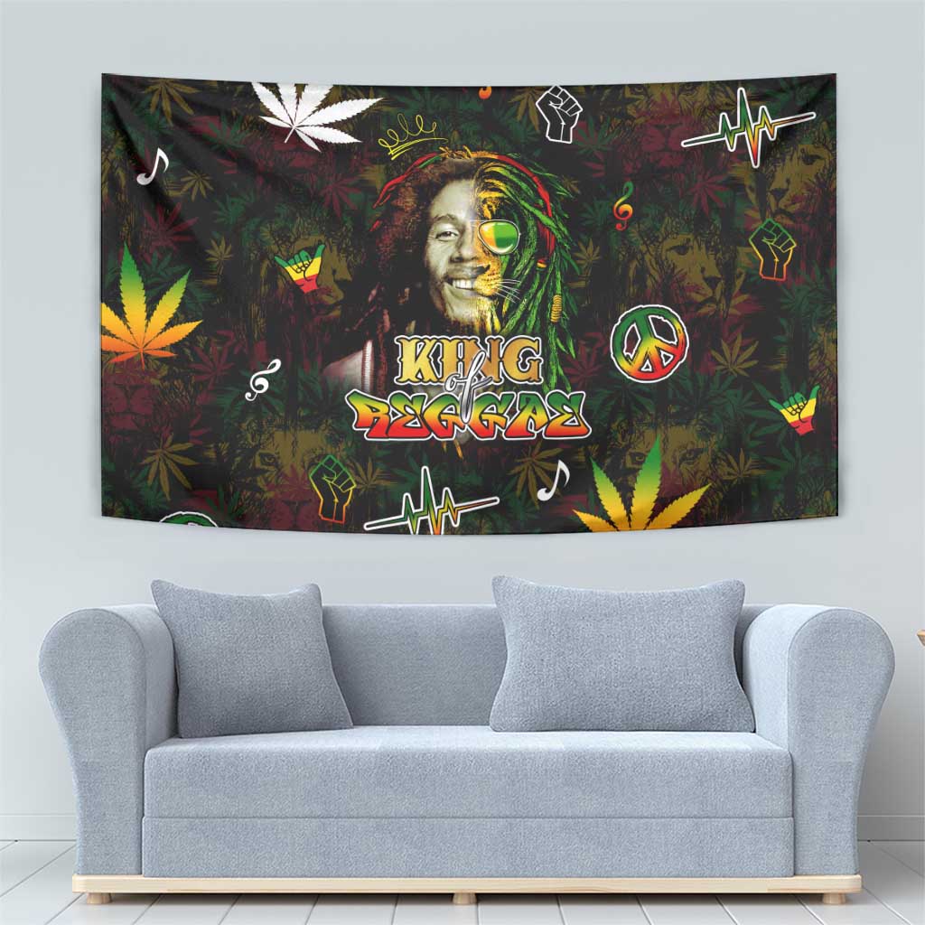 King Of Reggae Tapestry Legend Bob Peace and Love