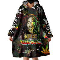 King Of Reggae Wearable Blanket Hoodie Legend Bob Peace and Love