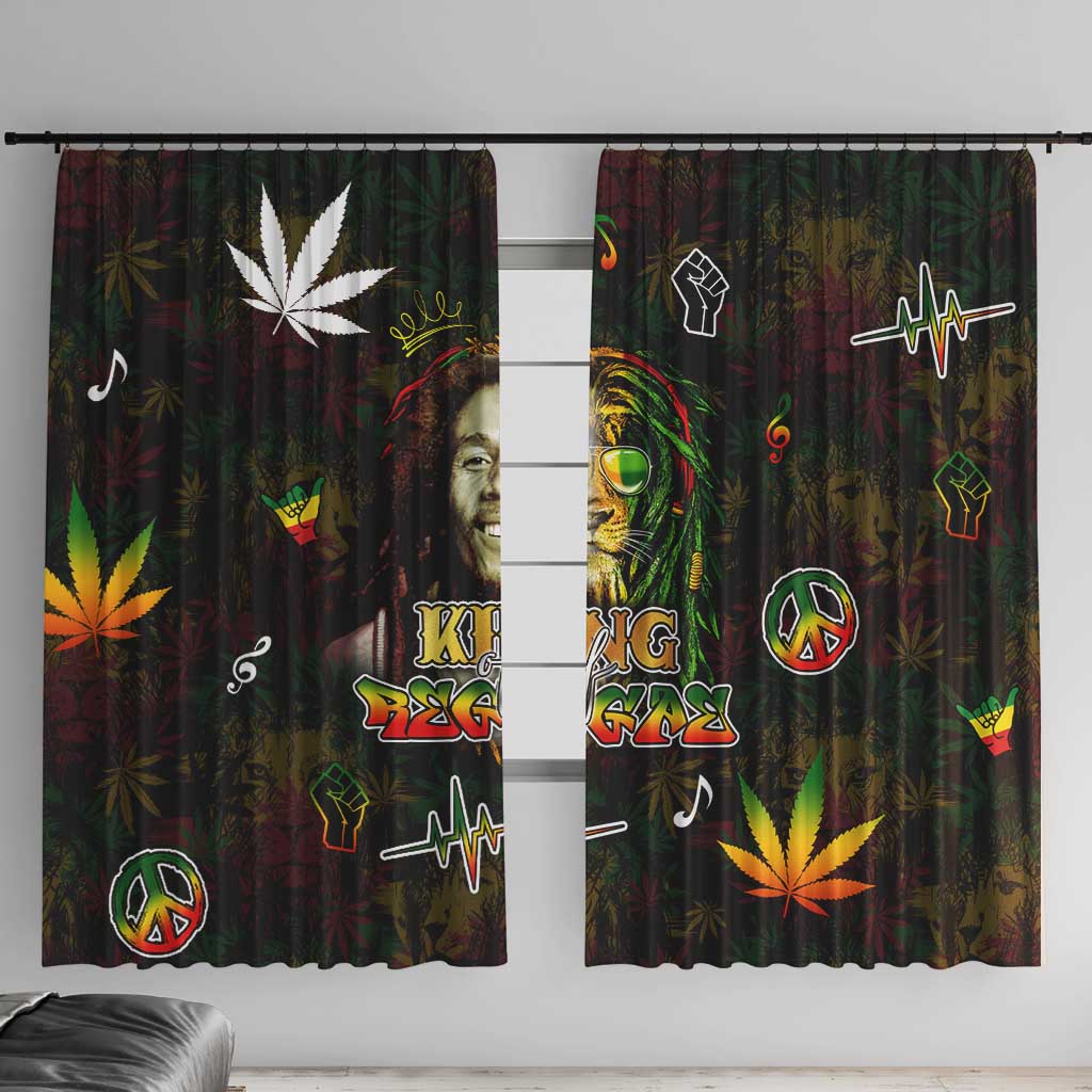 King Of Reggae Window Curtain Legend Bob Peace and Love