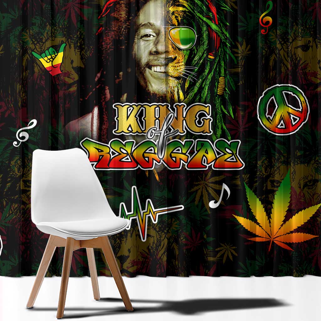 King Of Reggae Window Curtain Legend Bob Peace and Love