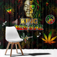 King Of Reggae Window Curtain Legend Bob Peace and Love