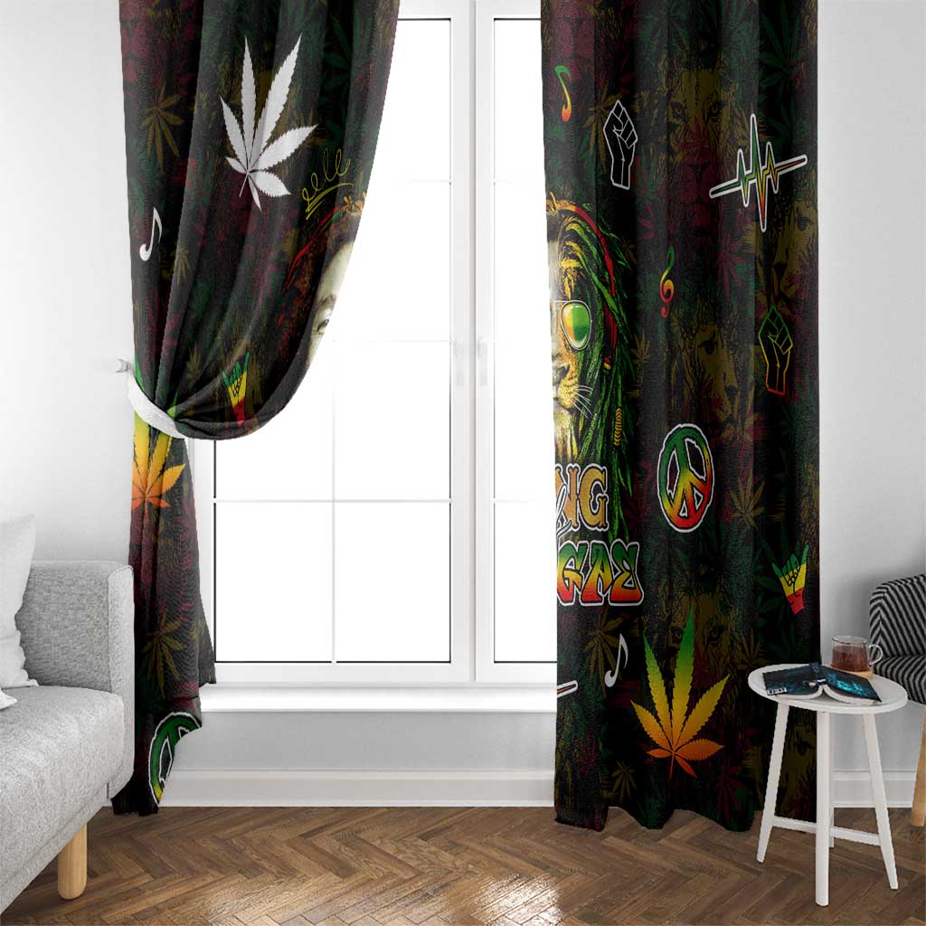 King Of Reggae Window Curtain Legend Bob Peace and Love