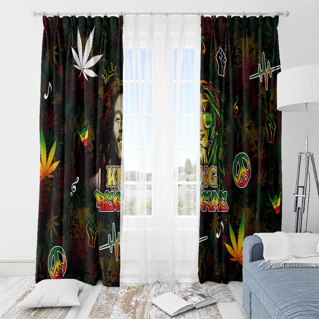 King Of Reggae Window Curtain Legend Bob Peace and Love