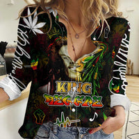 King Of Reggae Women Casual Shirt Legend Bob Peace and Love