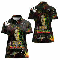 King Of Reggae Women Polo Shirt Legend Bob Peace and Love