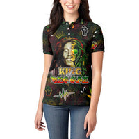 King Of Reggae Women Polo Shirt Legend Bob Peace and Love
