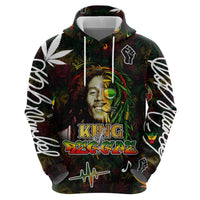 King Of Reggae Zip Hoodie Legend Bob Peace and Love