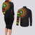 Adinkra Symbols Couples Matching Long Sleeve Bodycon Dress and Long Sleeve Button Shirts African Culture - Wonder Print Shop