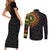 Adinkra Symbols Couples Matching Short Sleeve Bodycon Dress and Long Sleeve Button Shirts African Culture - Wonder Print Shop