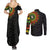 Adinkra Symbols Couples Matching Summer Maxi Dress and Long Sleeve Button Shirts African Culture - Wonder Print Shop