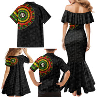 Adinkra Symbols Family Matching Mermaid Dress and Hawaiian Shirt African Culture - Wonder Print Shop