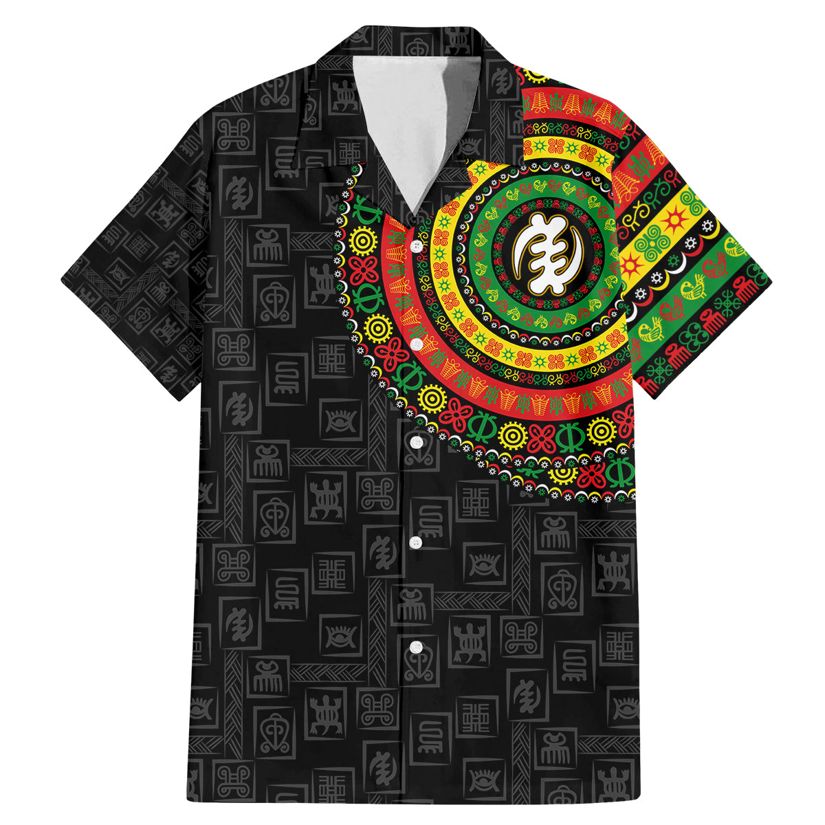 Adinkra Symbols Family Matching Mermaid Dress and Hawaiian Shirt African Culture - Wonder Print Shop